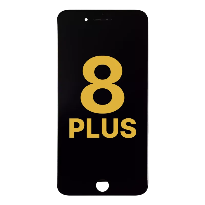 LCD displej s ocelovou deskou pro iPhone 8 Plus (repasovaný) (černá)