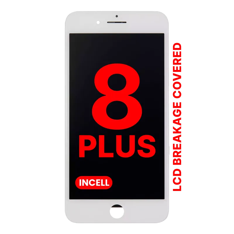 LCD displej s ocelovou deskou pro iPhone 8 Plus (Aftermarket Pro: XO7 Incell) (bílá)