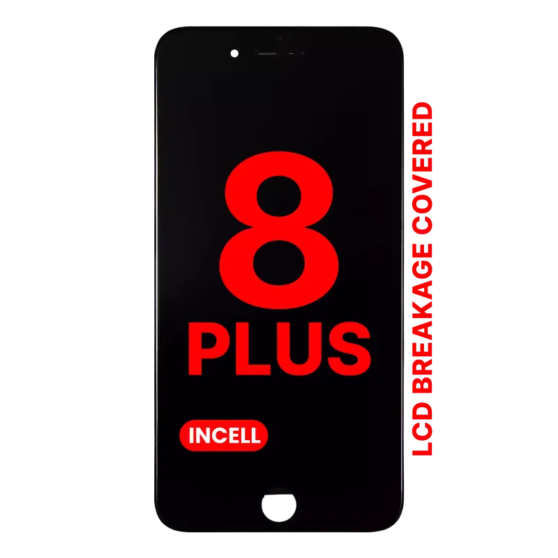 LCD displej s ocelovou deskou pro iPhone 8 Plus (Aftermarket Pro: XO7 Incell) (černá)