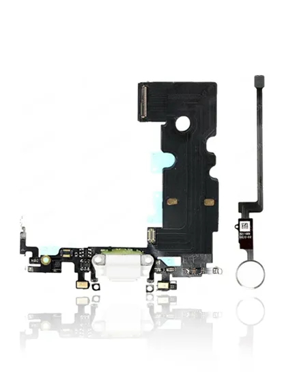 Náhrada tlačítka Home s nabíjecím konektorem pro iPhone 8 Plus (stříbrná) (Version 2)