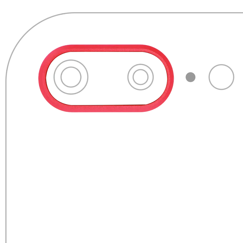 Samotný rámeček sklíčka zadní kamery pro iPhone 8 Plus (červená) (balení 10 ks)