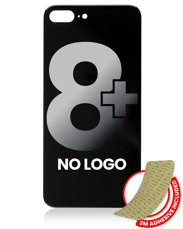 Zadní sklo s lepením 3M pro iPhone 8 Plus (bez loga, velký otvor pro kameru) (vesmírně šedá)