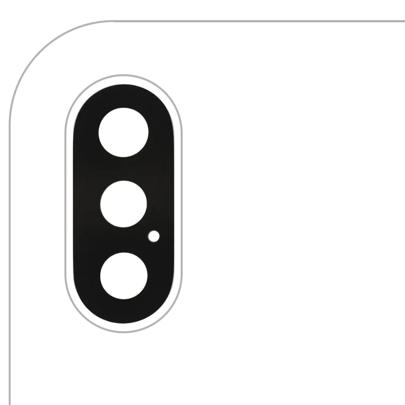 Sklíčko zadní kamery s lepením (jen sklo) pro iPhone X (Aftermarket Plus) (balení 10 ks)