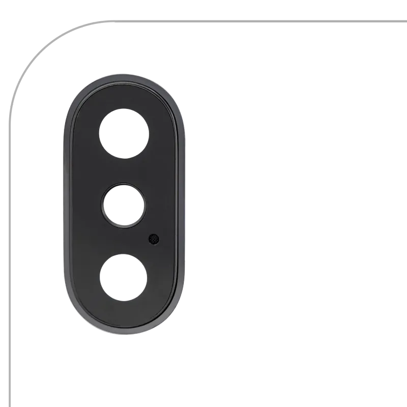 Sklíčko zadní kamery s držákem a rámečkem pro iPhone X (pravý safír) (Premium) (vesmírně šedá)