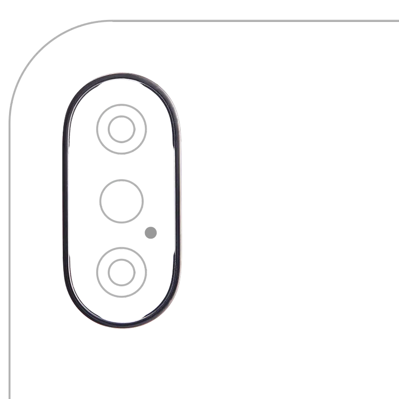 Samotný rámeček sklíčka zadní kamery pro iPhone X (vesmírně šedá) (balení 10 ks)