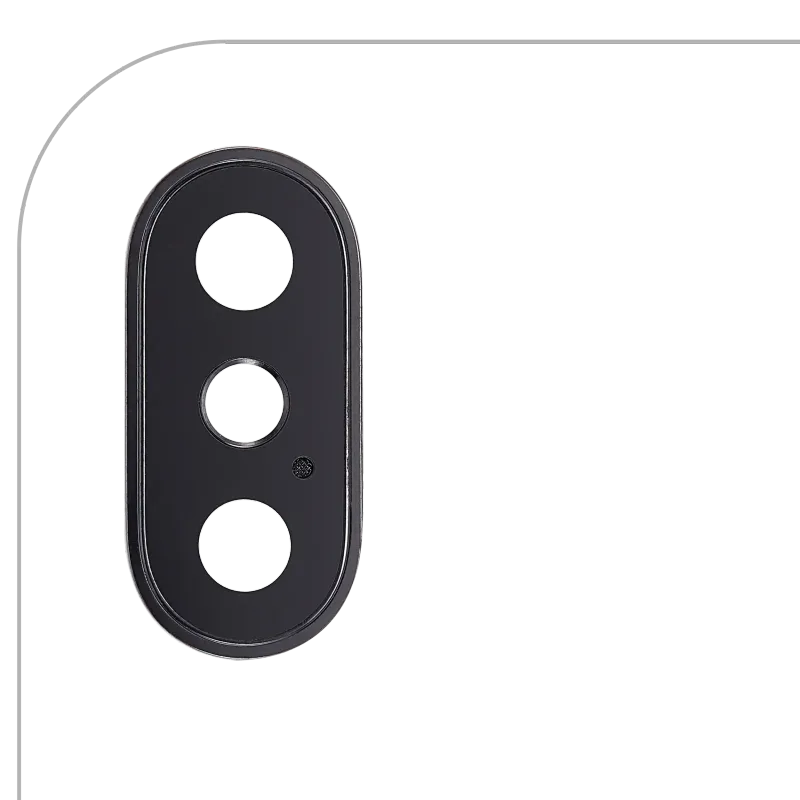 Sklíčko zadní kamery s držákem a rámečkem pro iPhone X (vesmírně šedá)