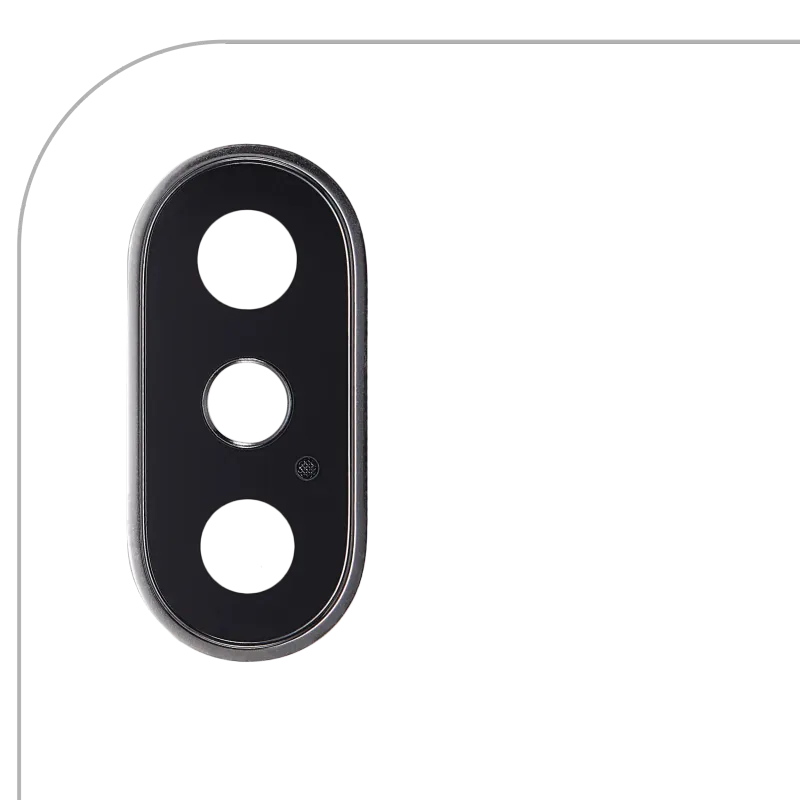 Sklíčko zadní kamery s držákem a rámečkem pro iPhone X (stříbrná)