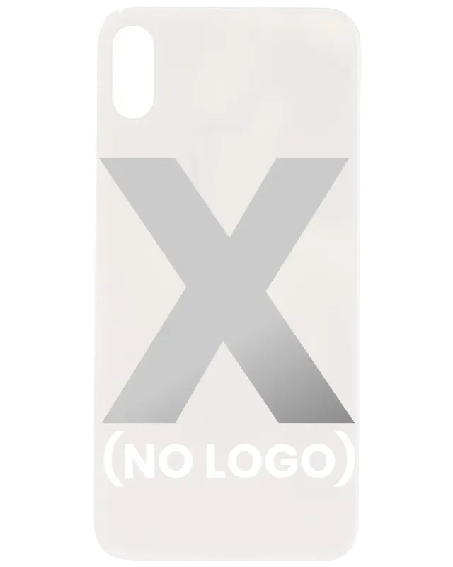 Zadní sklo pro iPhone X (bez loga) (stříbrná)