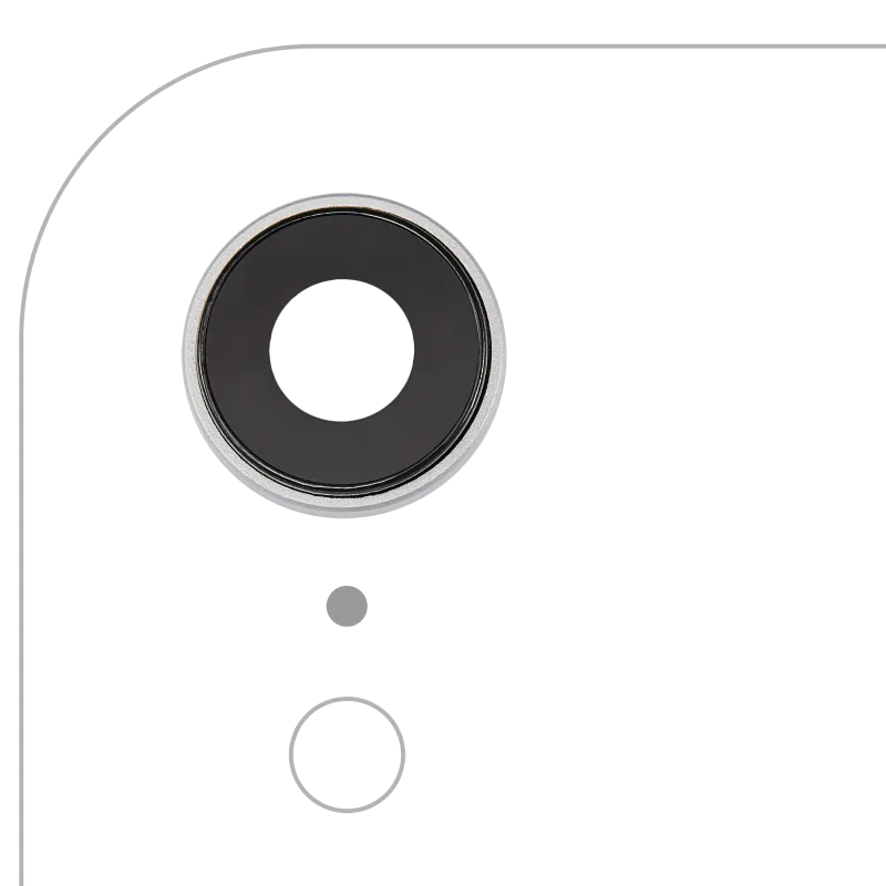 Sklíčko zadní kamery s držákem a rámečkem pro iPhone XR (pravý safír) (Premium) (bílá) (balení 10 ks)