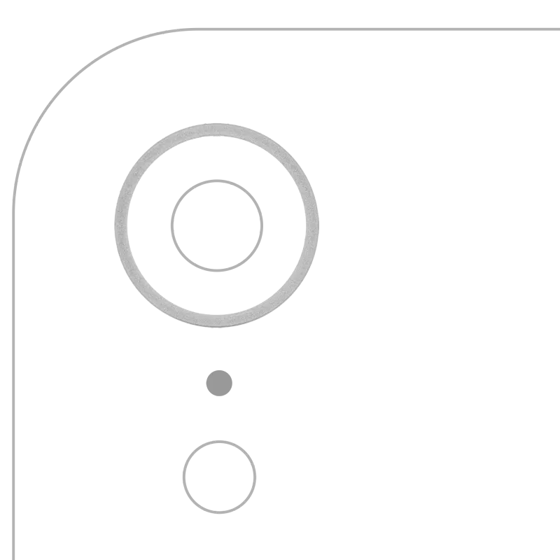 Samotný rámeček sklíčka zadní kamery pro iPhone XR (bílá) (balení 10 ks)