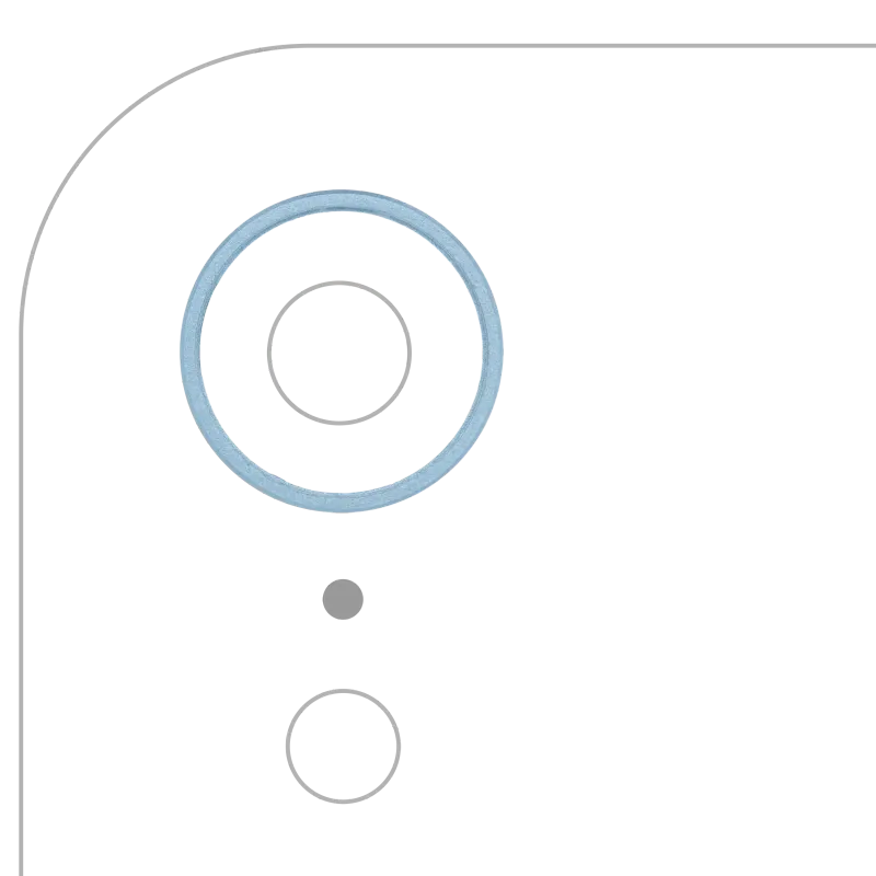 Samotný rámeček sklíčka zadní kamery pro iPhone XR (modrá) (balení 10 ks)