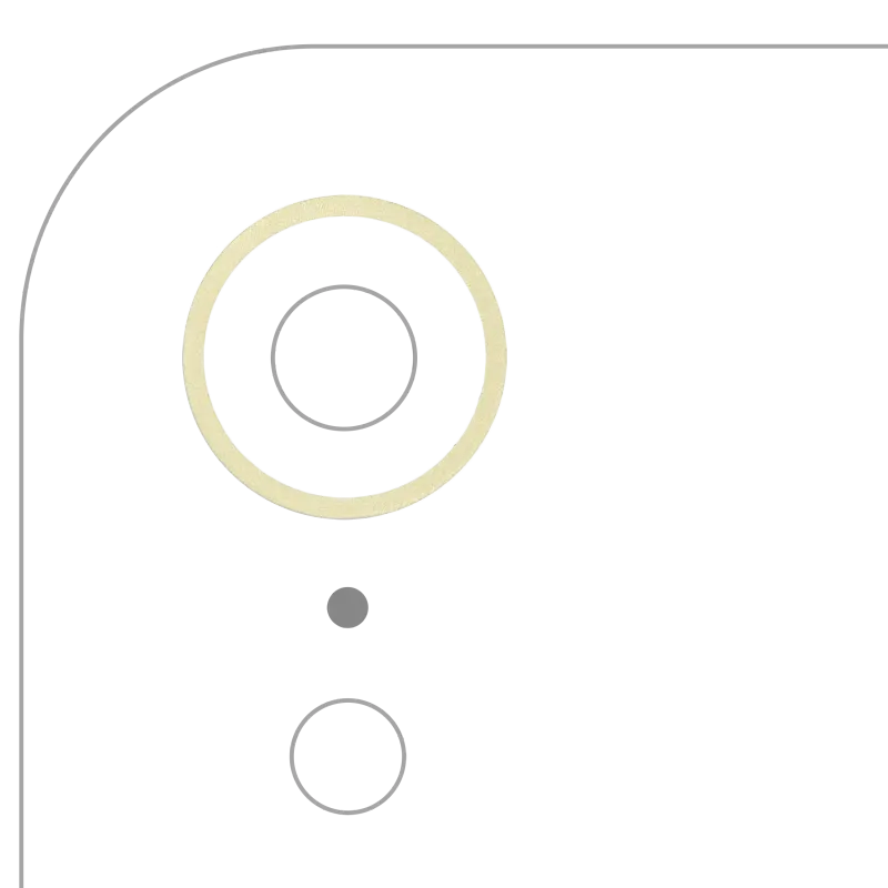 Samotný rámeček sklíčka zadní kamery pro iPhone XR (žlutá) (balení 10 ks)