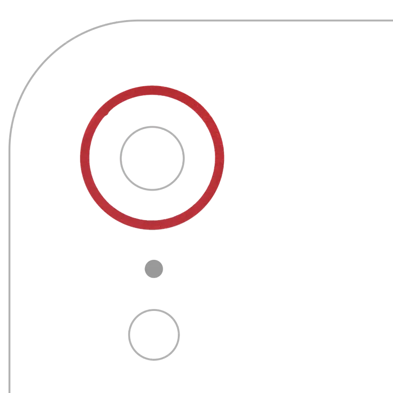 Samotný rámeček sklíčka zadní kamery pro iPhone XR (červená) (balení 10 ks)