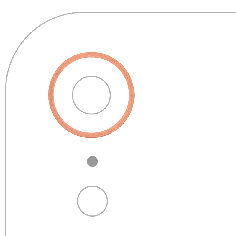 Samotný rámeček sklíčka zadní kamery pro iPhone XR (korálová) (balení 10 ks)