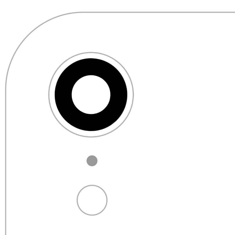 Sklíčko zadní kamery (jen sklo) s lepením pro iPhone XR (Aftermarket Plus) (všechny barvy) (balení 10 ks)
