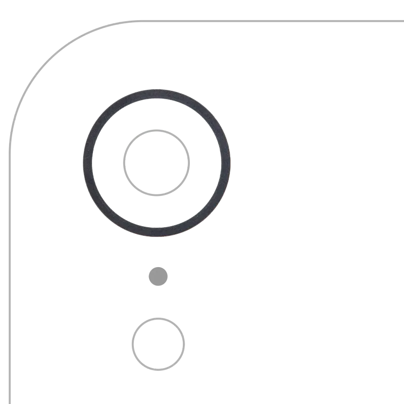 Samotný rámeček sklíčka zadní kamery pro iPhone XR (černá) (balení 10 ks)