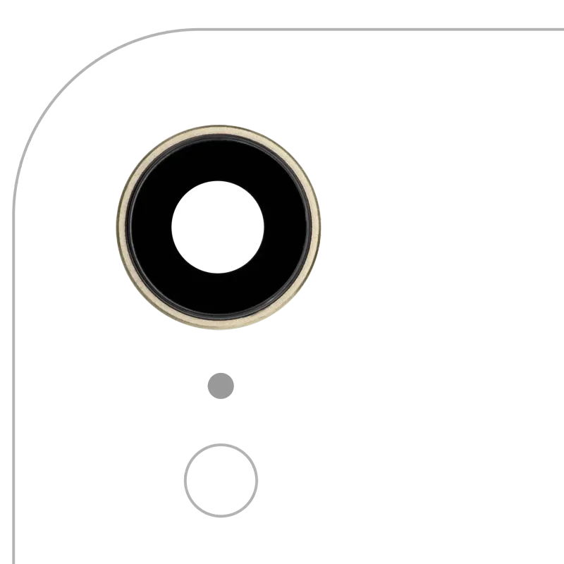 Sklíčko zadní kamery s držákem a rámečkem pro iPhone XR (Aftermarket Plus) (žlutá) (balení 10 ks)