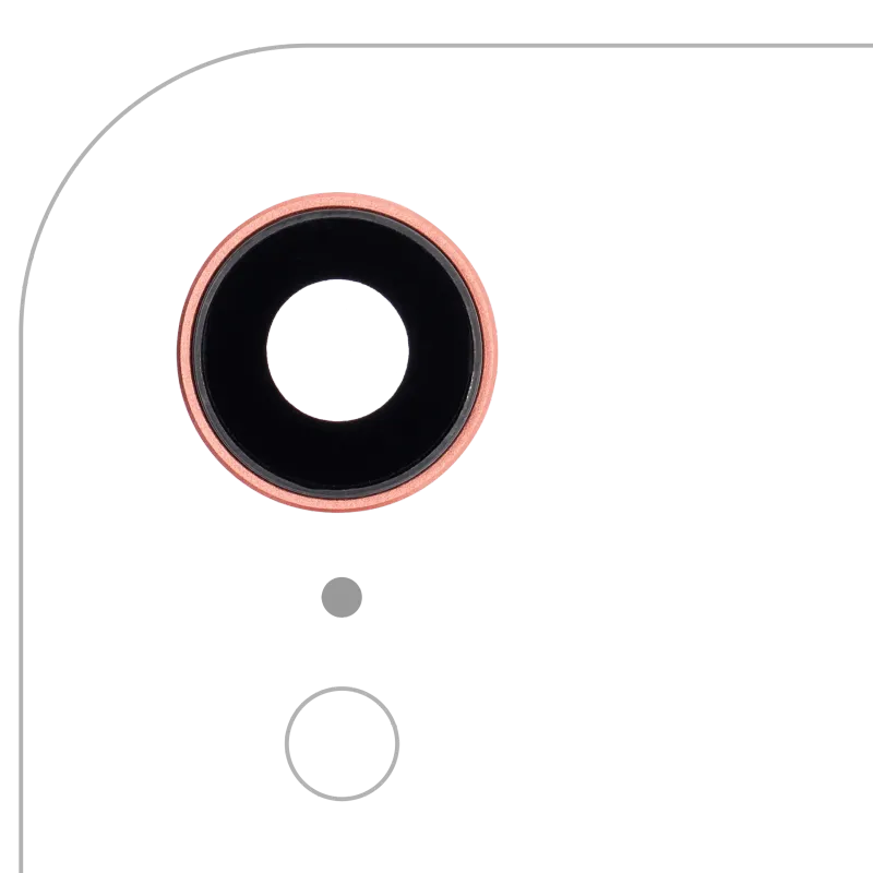 Sklíčko zadní kamery s držákem a rámečkem pro iPhone XR (Aftermarket Plus) (korálová) (balení 10 ks)