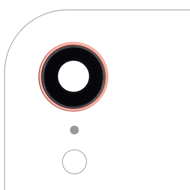 Sklíčko zadní kamery s držákem a rámečkem pro iPhone XR (pravý safír) (Premium) (korálová) (balení 10 ks)