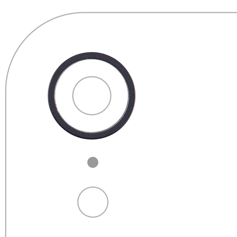 Samotný rámeček sklíčka zadní kamery pro iPhone XR (černá)