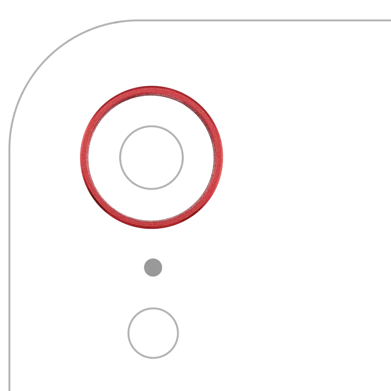 Samotný rámeček sklíčka zadní kamery pro iPhone XR (červená)