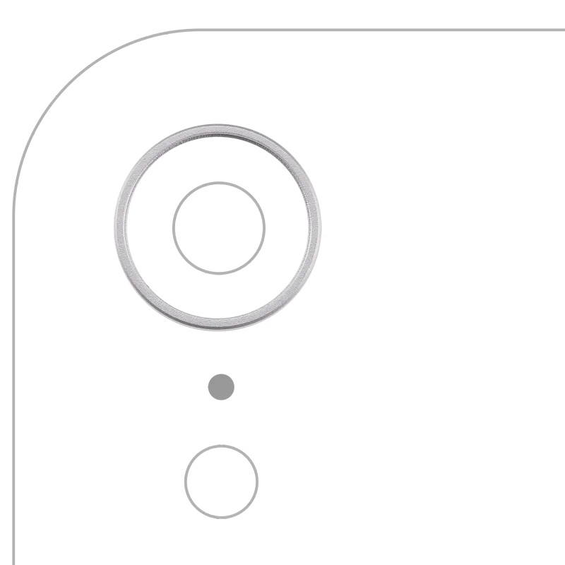 Samotný rámeček sklíčka zadní kamery pro iPhone XR (bílá)