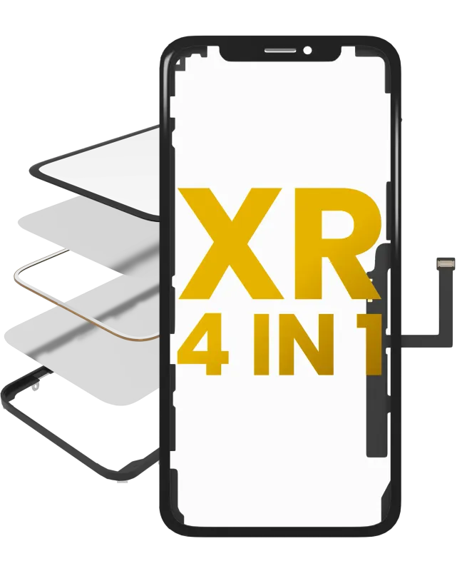 4v1 (Glass With OCA Pre-Installed + Frame + Digitizer) pro iPhone XR (OCA Master)