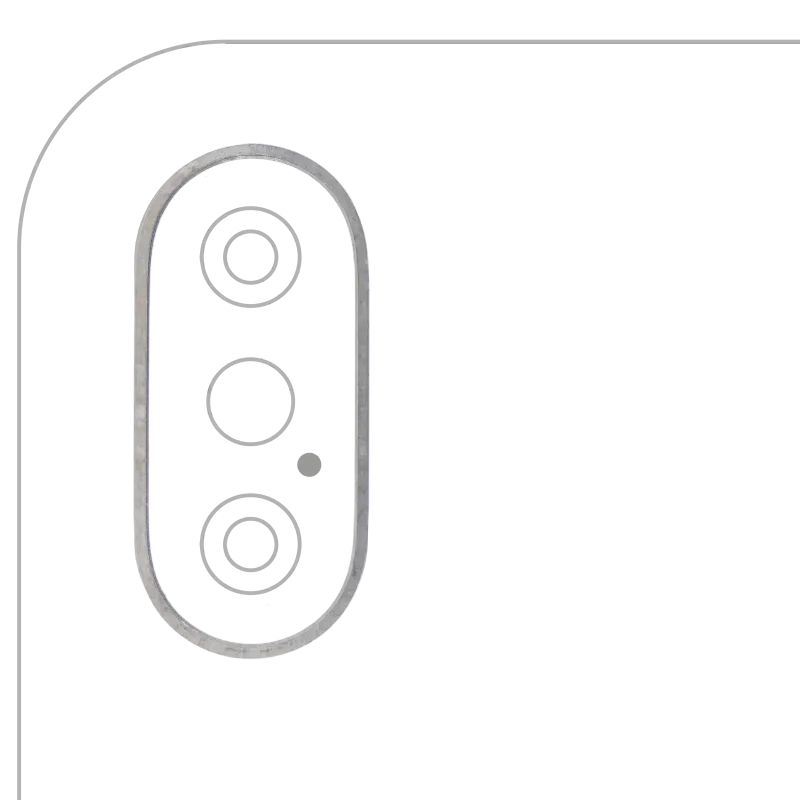 Samotný rámeček sklíčka zadní kamery pro iPhone XS / XS Max (stříbrná) (balení 10 ks)