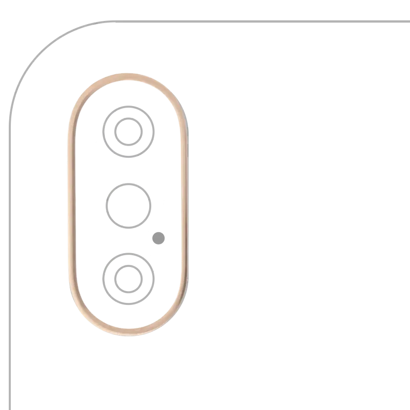 Samotný rámeček sklíčka zadní kamery pro iPhone XS / XS Max (zlatá) (balení 10 ks)