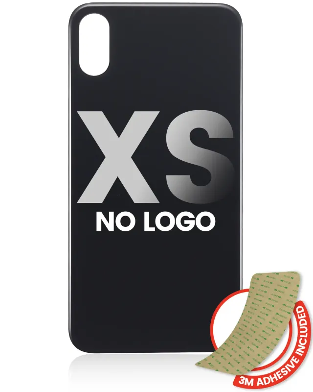 Zadní sklo s lepením 3M pro iPhone XS (bez loga, velký otvor pro kameru) (vesmírně šedá)