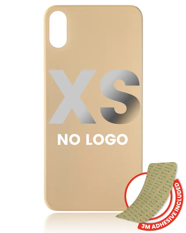 Zadní sklo s lepením 3M pro iPhone XS (bez loga, velký otvor pro kameru) (zlatá)