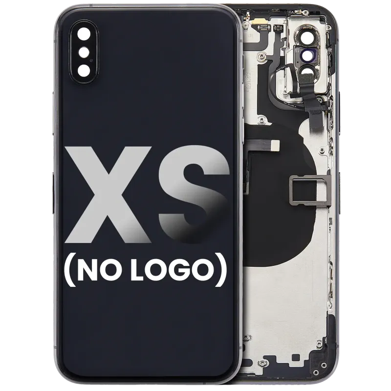 Zadní kryt (housing) s drobnými součástkami (předinstalováno) pro iPhone XS (bez loga) (Aftermarket Plus) (vesmírně šedá)