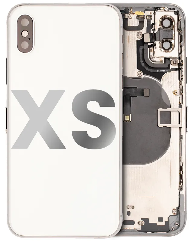 Zadní kryt (housing) s drobnými díly pro iPhone XS (originál z vyřazeného zařízení, stav A) (stříbrná)