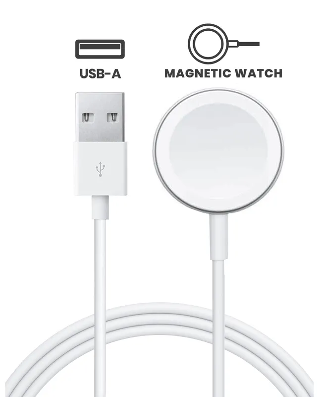 Kabel USB-A magnetický Watch nabíjecí pro All Apple Watch Series (1.8 m / 6 ft) (originál, stav A) (hromadné balení)