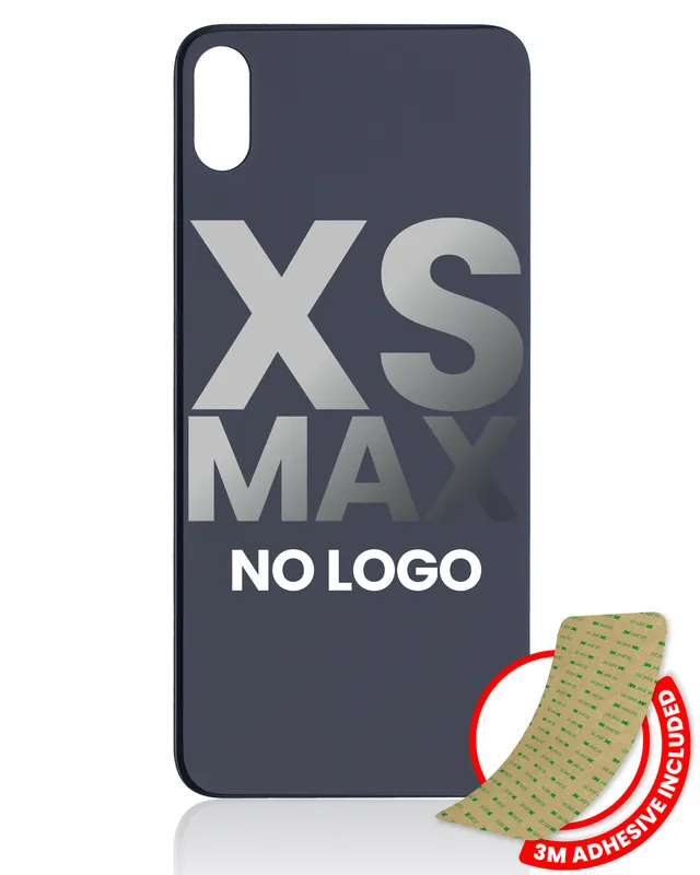 Zadní sklo s lepením 3M pro iPhone XS Max (bez loga, velký otvor pro kameru) (vesmírně šedá)