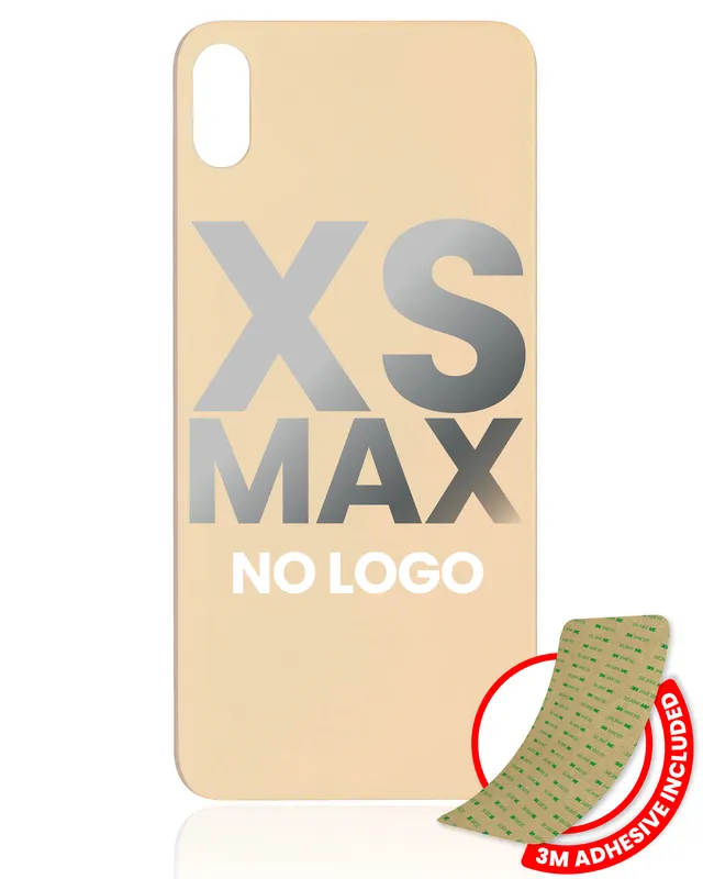 Zadní sklo s lepením 3M pro iPhone XS Max (bez loga, velký otvor pro kameru) (zlatá)