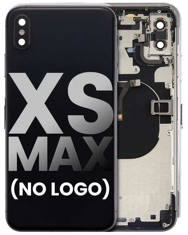 Zadní kryt (housing) s drobnými součástkami (předinstalováno) pro iPhone XS Max (bez loga) (Aftermarket Plus) (vesmírně šedá)