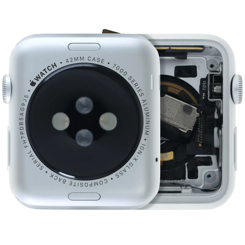 Housing (kompletní tělo) pro Apple Watch Series 1 (42 mm) (originál z vyřazeného zařízení, stav A) (verze Cellular) (hliník / stříbrná)