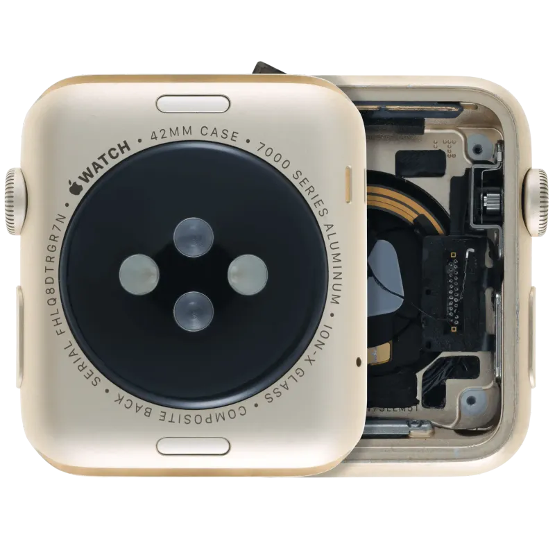 Housing (kompletní tělo) pro Apple Watch Series 1 (42 mm) (originál z vyřazeného zařízení, stav A) (verze Cellular) (hliník / zlatá)