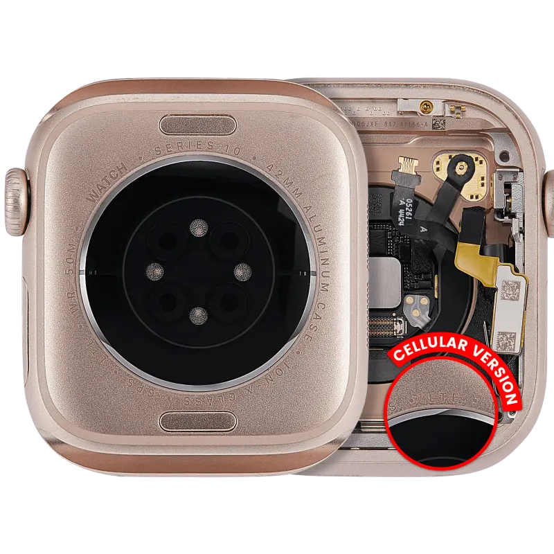 Housing (kompletní tělo) pro Apple Watch Series 10 (42 mm) (originál z vyřazeného zařízení, stav A) (verze Cellular) (hliník / růžově zlatá)