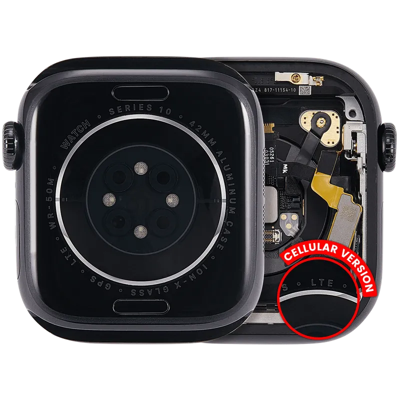 Housing (kompletní tělo) pro Apple Watch Series 10 (42 mm) (originál z vyřazeného zařízení, stav A) (verze Cellular) (hliník / temně černá)