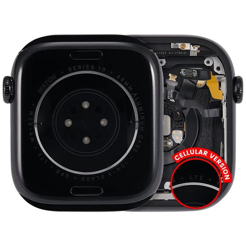Housing (kompletní tělo) pro Apple Watch Series 10 (46 mm) (originál z vyřazeného zařízení, stav A) (verze Cellular) (hliník / temně černá)