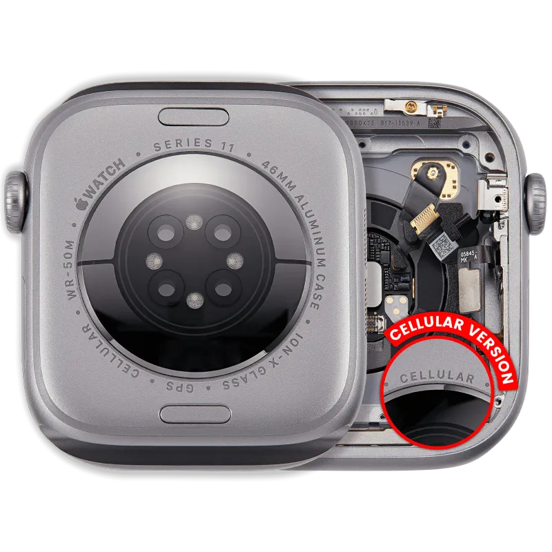 Housing (kompletní tělo) pro Apple Watch Series 11 (46 mm) (originál z vyřazeného zařízení, stav A) (verze Cellular) (hliník / vesmírně šedá)