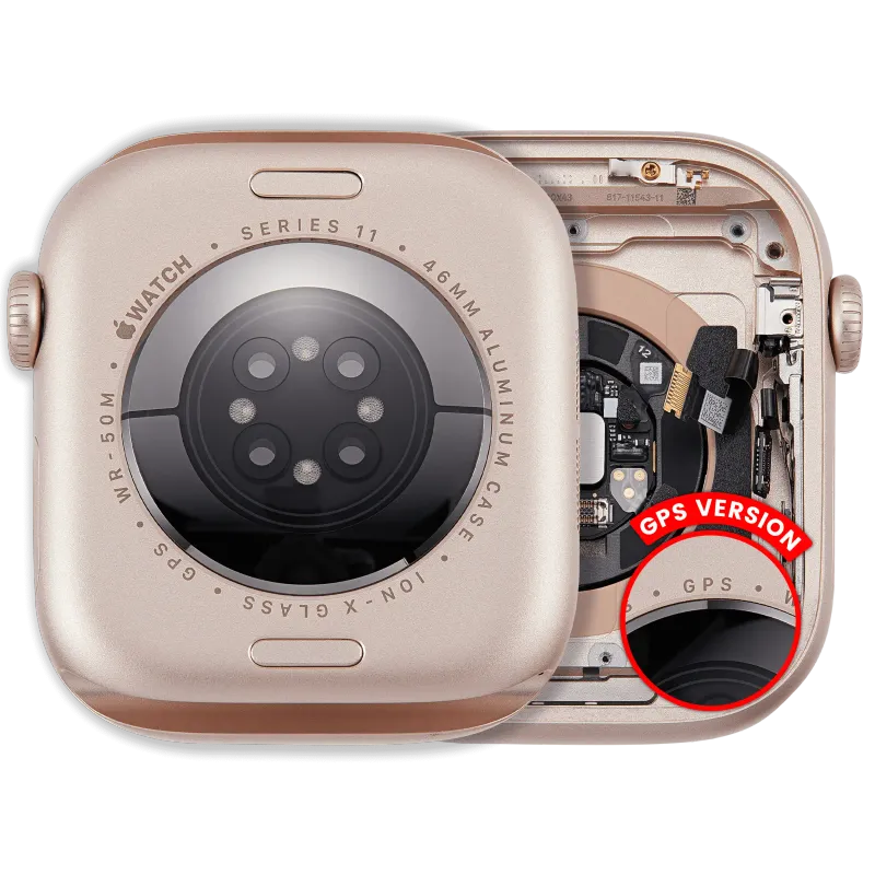 Housing (kompletní tělo) pro Apple Watch Series 11 (46 mm) (originál z vyřazeného zařízení, stav A) (verze GPS) (hliník / růžově zlatá)