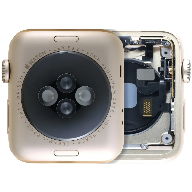 Housing (kompletní tělo) pro Apple Watch Series 2 (42 mm) (originál z vyřazeného zařízení, stav A) (verze Cellular) (hliník / zlatá)