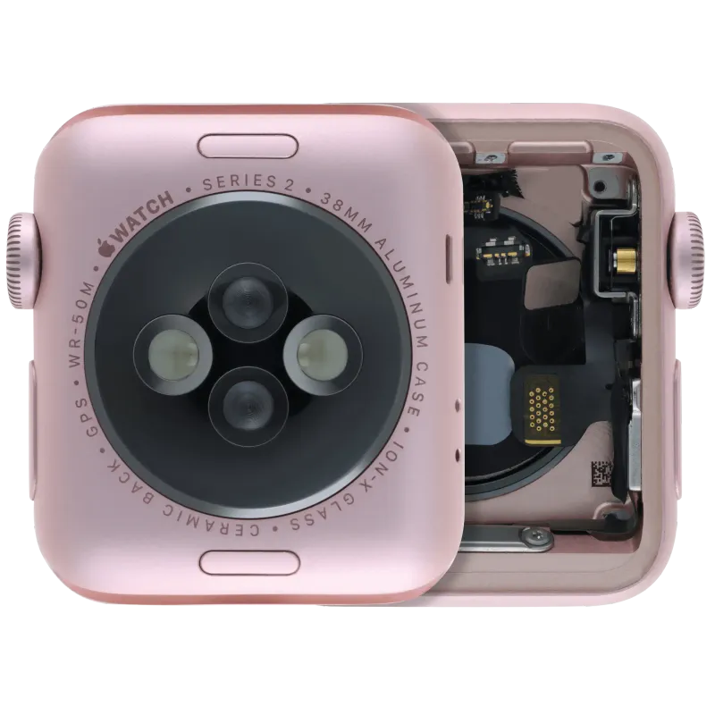 Housing (kompletní tělo) pro Apple Watch Series 2 (38 mm) (originál z vyřazeného zařízení, stav A) (verze Cellular) (hliník / růžově zlatá)