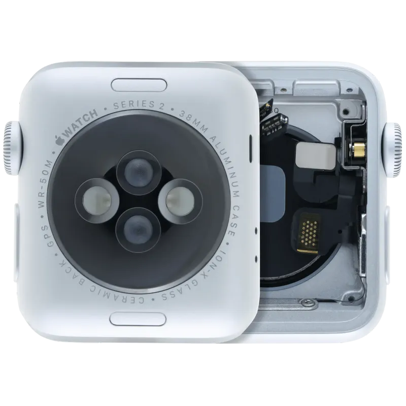 Housing (kompletní tělo) pro Apple Watch Series 2 (38 mm) (originál z vyřazeného zařízení, stav A) (verze Cellular) (hliník / stříbrná)