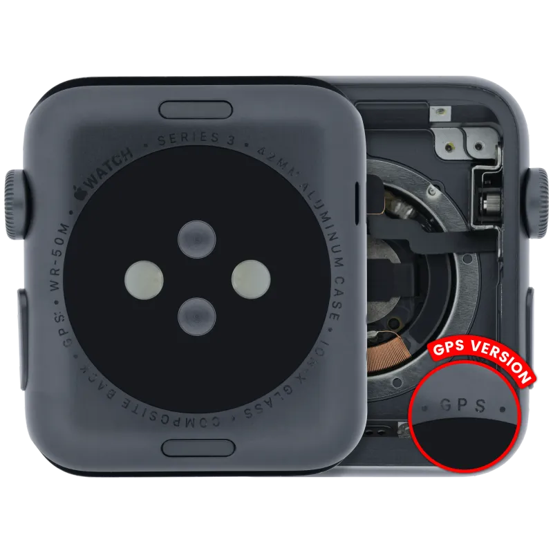 Housing (kompletní tělo) pro Apple Watch Series 3 (42 mm) (originál z vyřazeného zařízení, stav A) (verze GPS) (hliník / vesmírně černá)