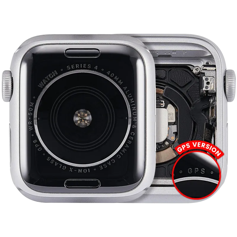 Housing (kompletní tělo) pro Apple Watch Series 4 (40 mm) (originál z vyřazeného zařízení, stav A) (verze GPS) (hliník / stříbrná)