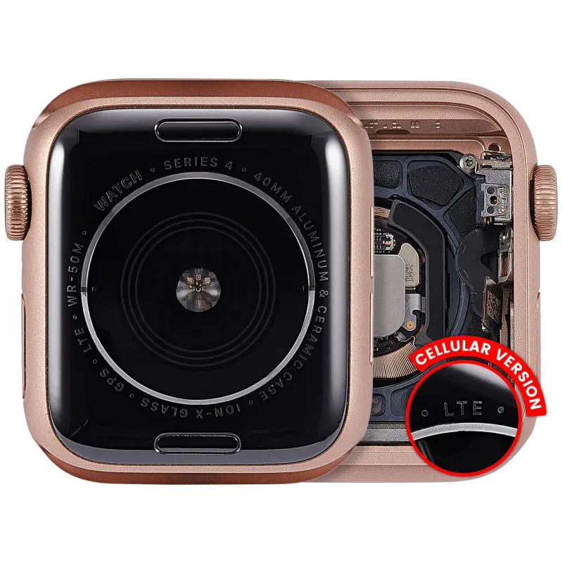 Housing (kompletní tělo) pro Apple Watch Series 4 (40 mm) (originál z vyřazeného zařízení, stav A) (verze Cellular) (hliník / zlatá)